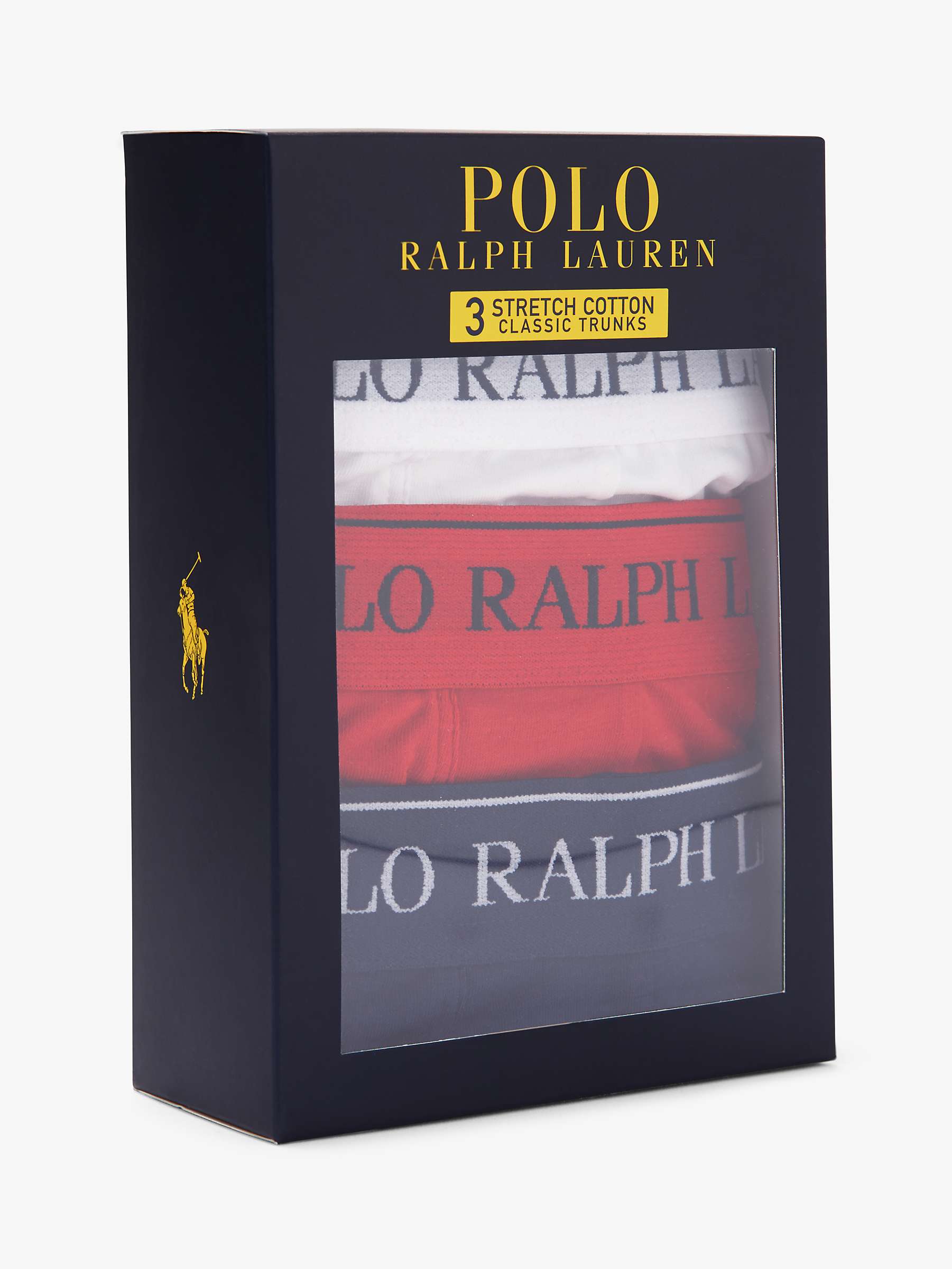 Buy Polo Ralph Lauren Stretch Cotton Trunks, Pack of 3, Blue/Red/White Online at johnlewis.com