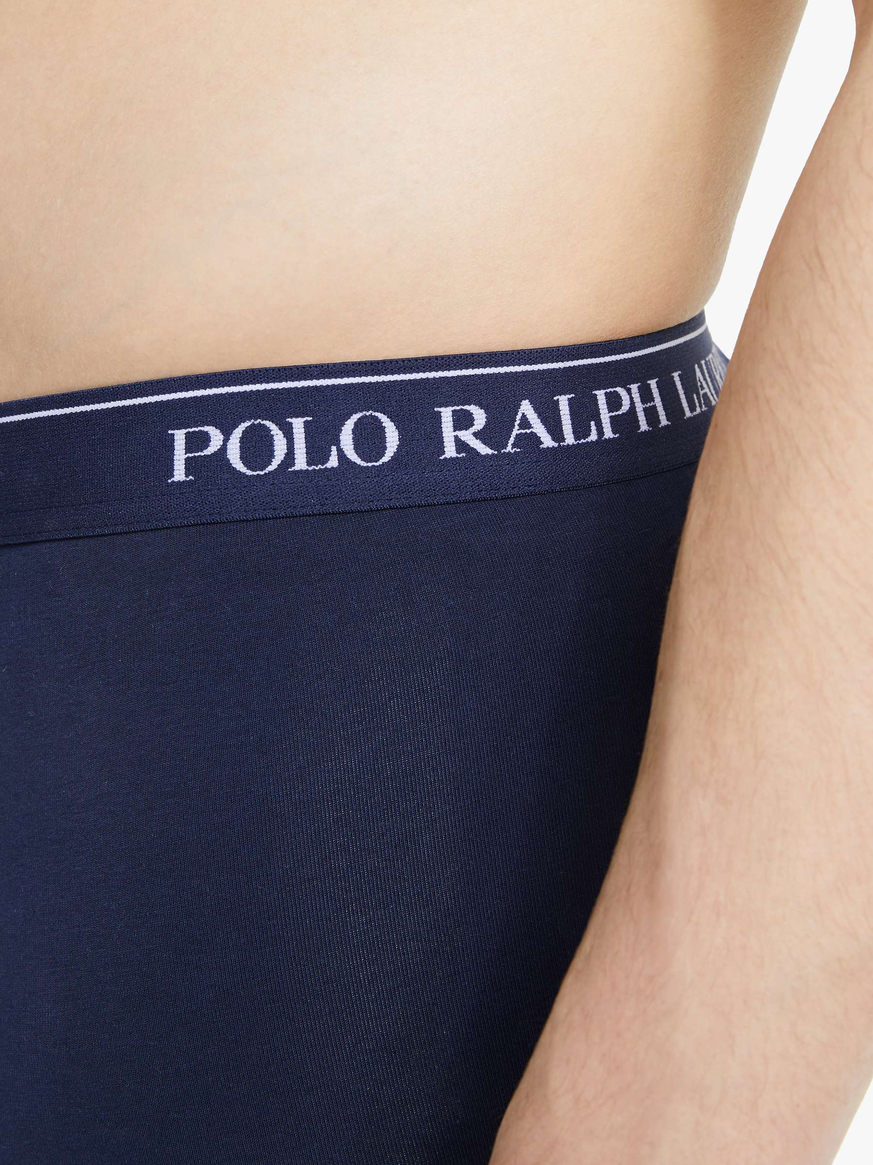 Buy Polo Ralph Lauren Contrast Waistband Trunks, Pack of 3, Blue Online at johnlewis.com