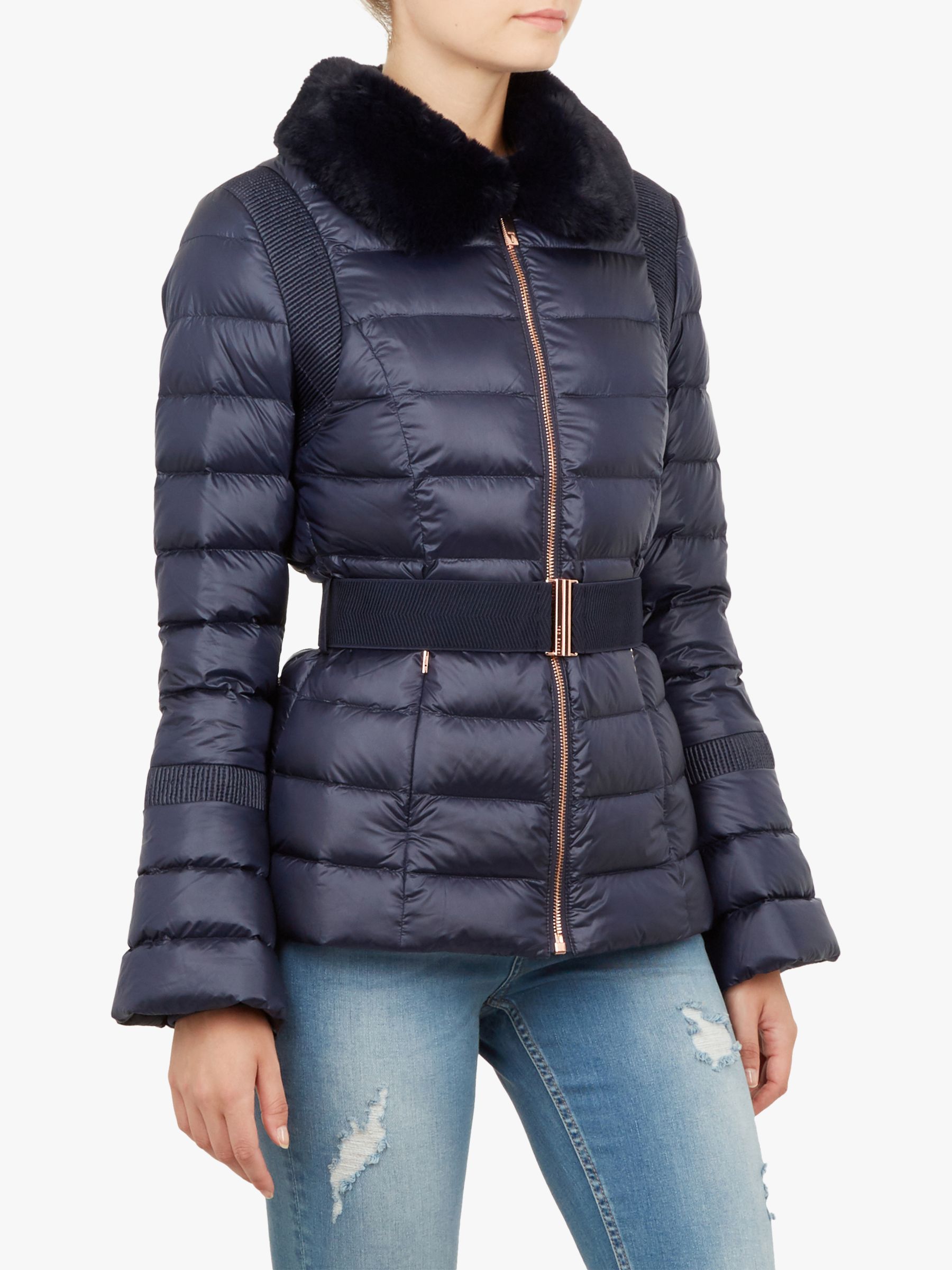 Ted Baker Yelta Quilted Down Jacket, Dark Blue