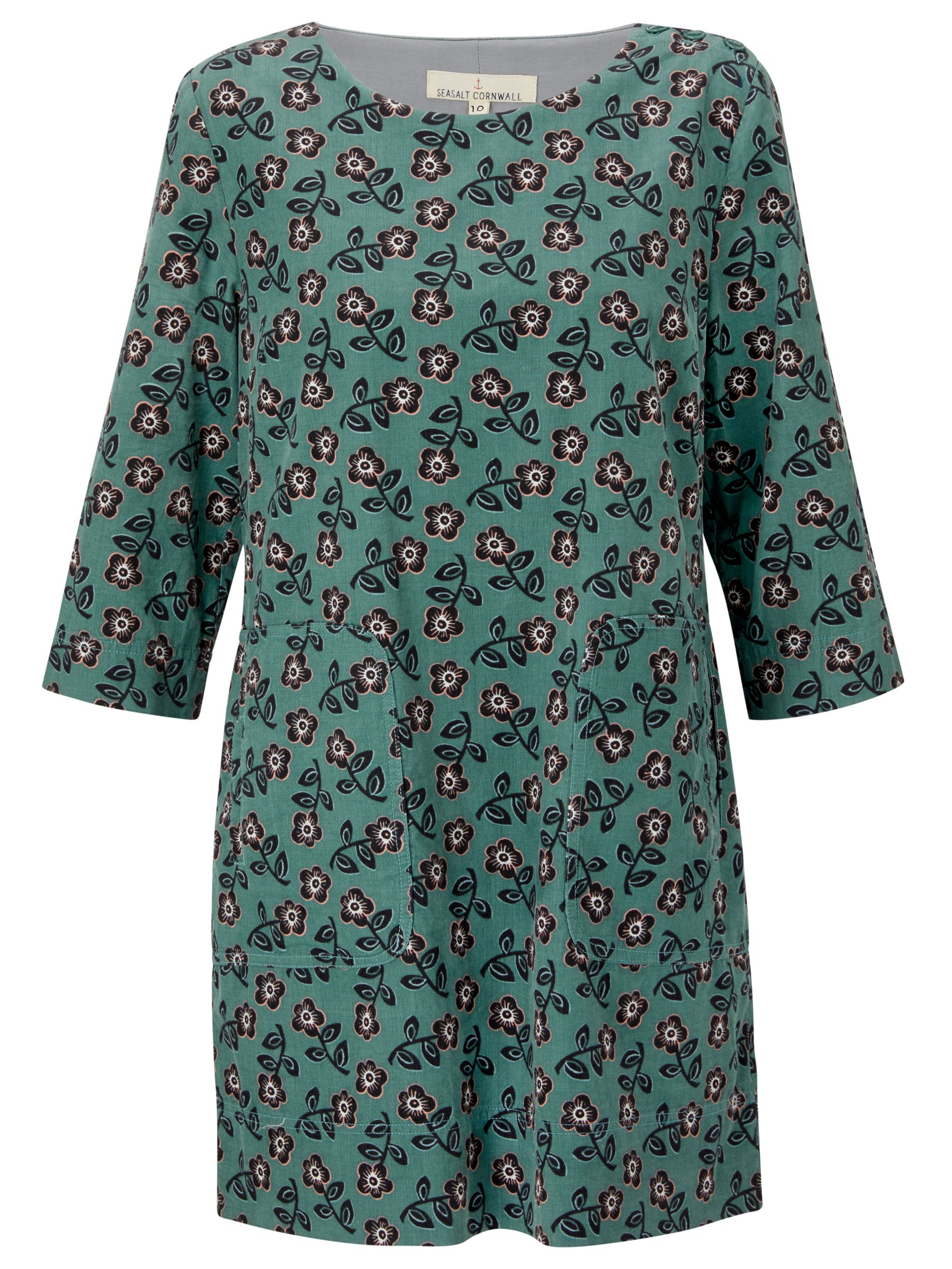 Seasalt Port Gaverne Tunic Top, Folk Daisy Dark Lichen