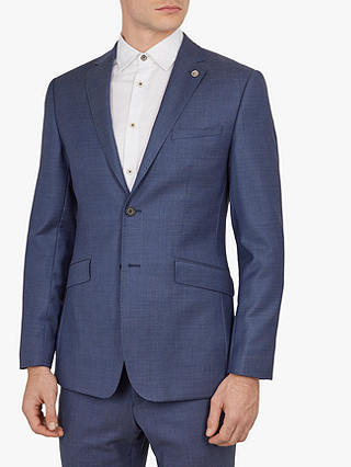 Ted Baker Fuzion Birdseye Wool Tailored Suit Jacket, Blue