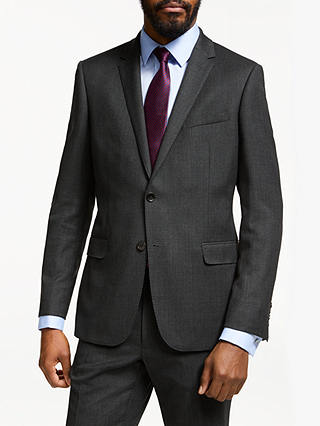 John Lewis & Partners Birdseye Wool Suit Jacket, Charcoal