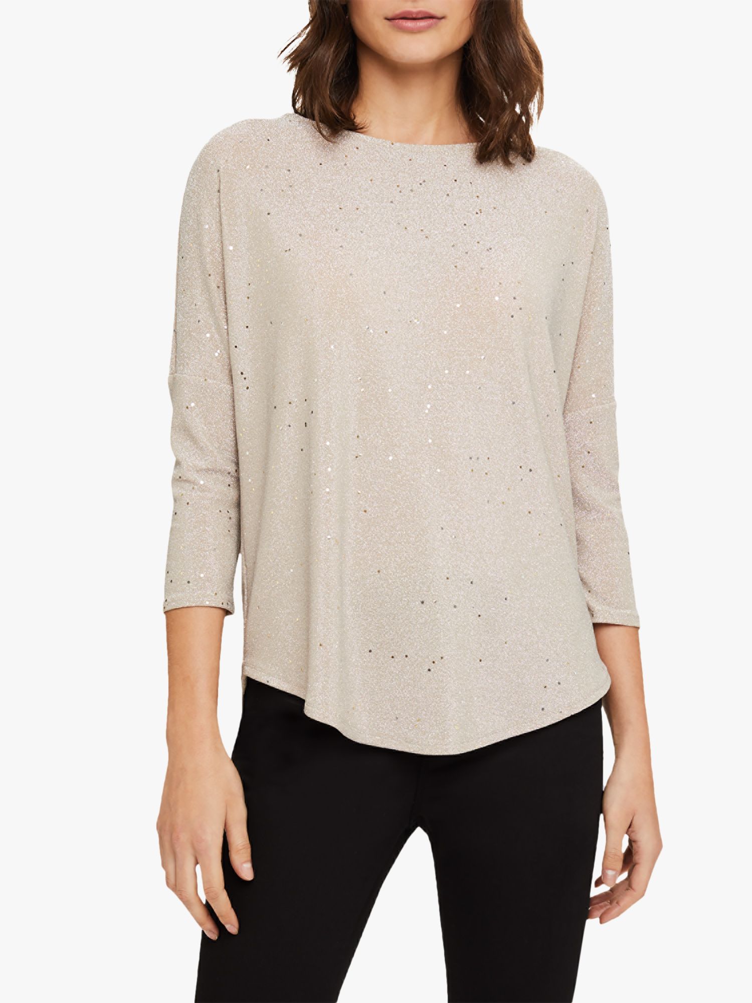 Phase Eight Shimmer Heatfix Top, Champagne