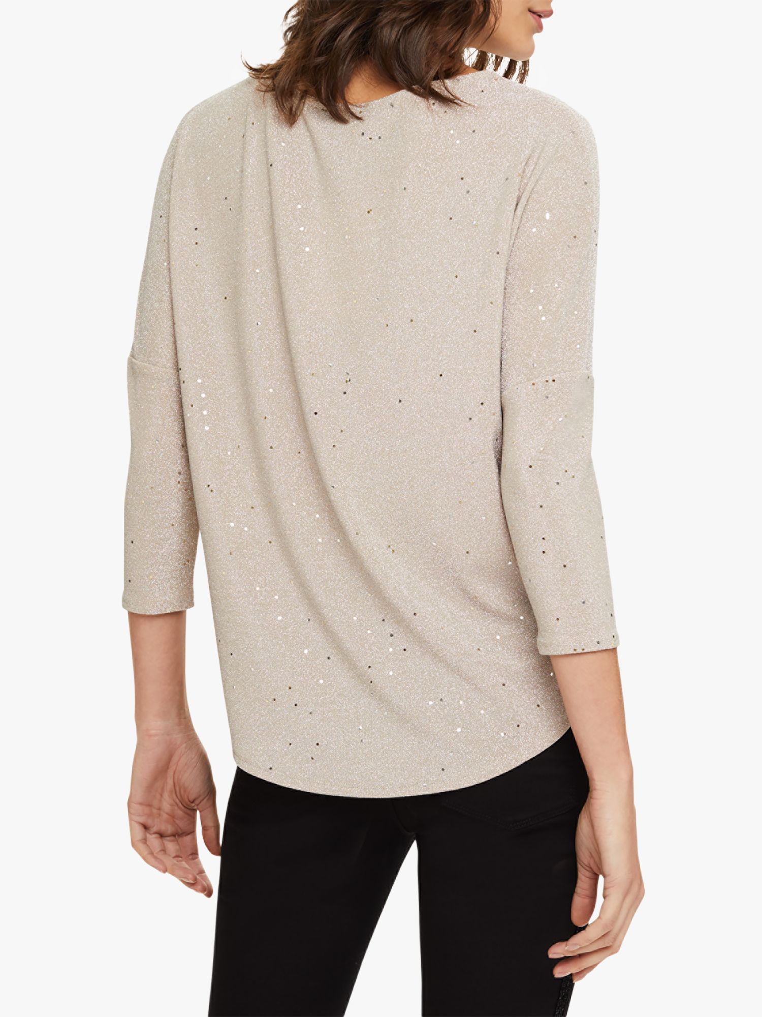 Phase Eight Shimmer Heatfix Top, Champagne