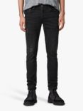 AllSaints Rex Straight Skinny Fit Jeans, Washed Black