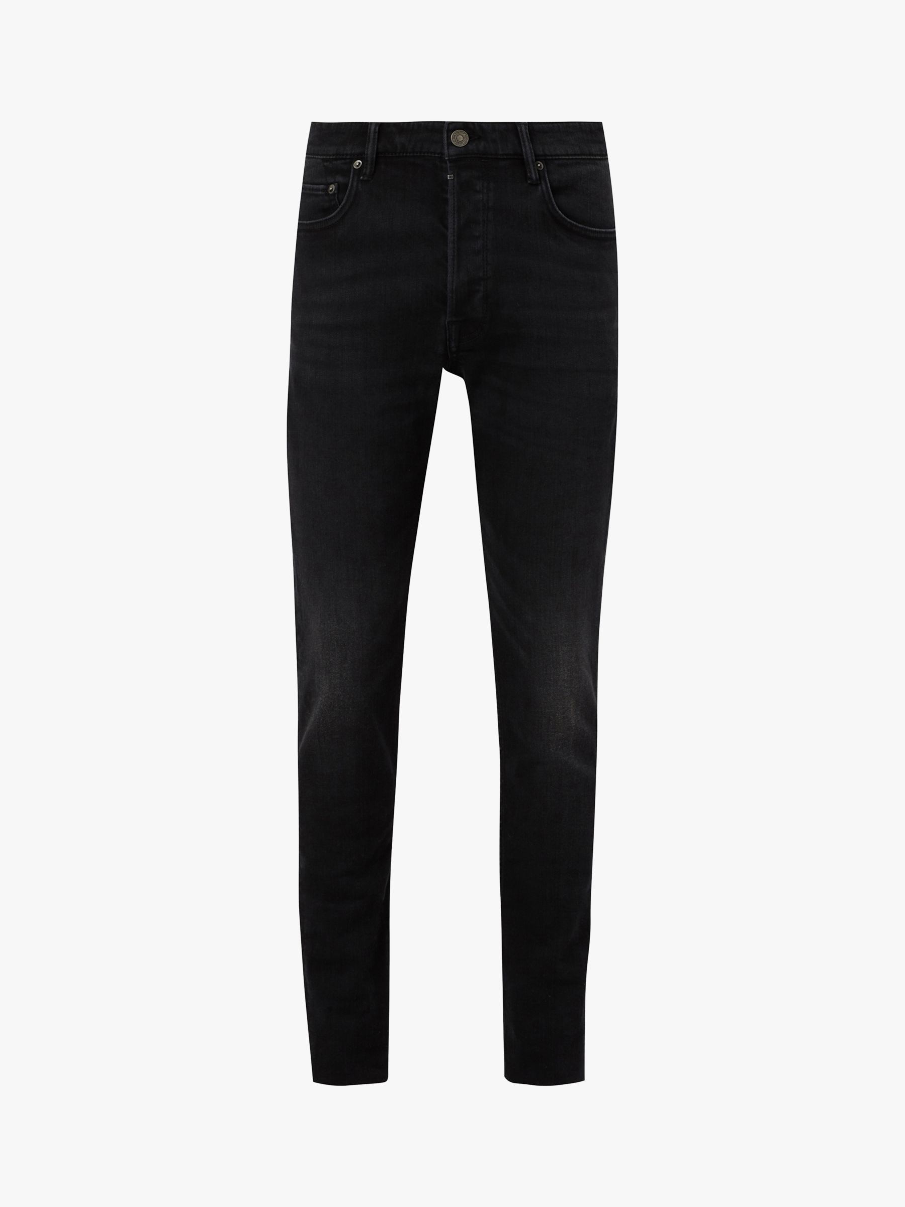 AllSaints Rex Straight Skinny Fit Jeans, Washed Black at John Lewis ...
