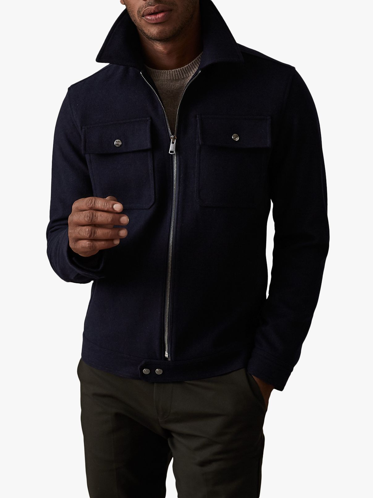 Reiss Watson Wool Blend Blouson Jacket