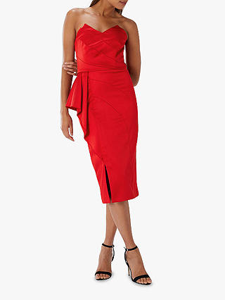 Coast Taylor Pleated Cocktail Dress, Red