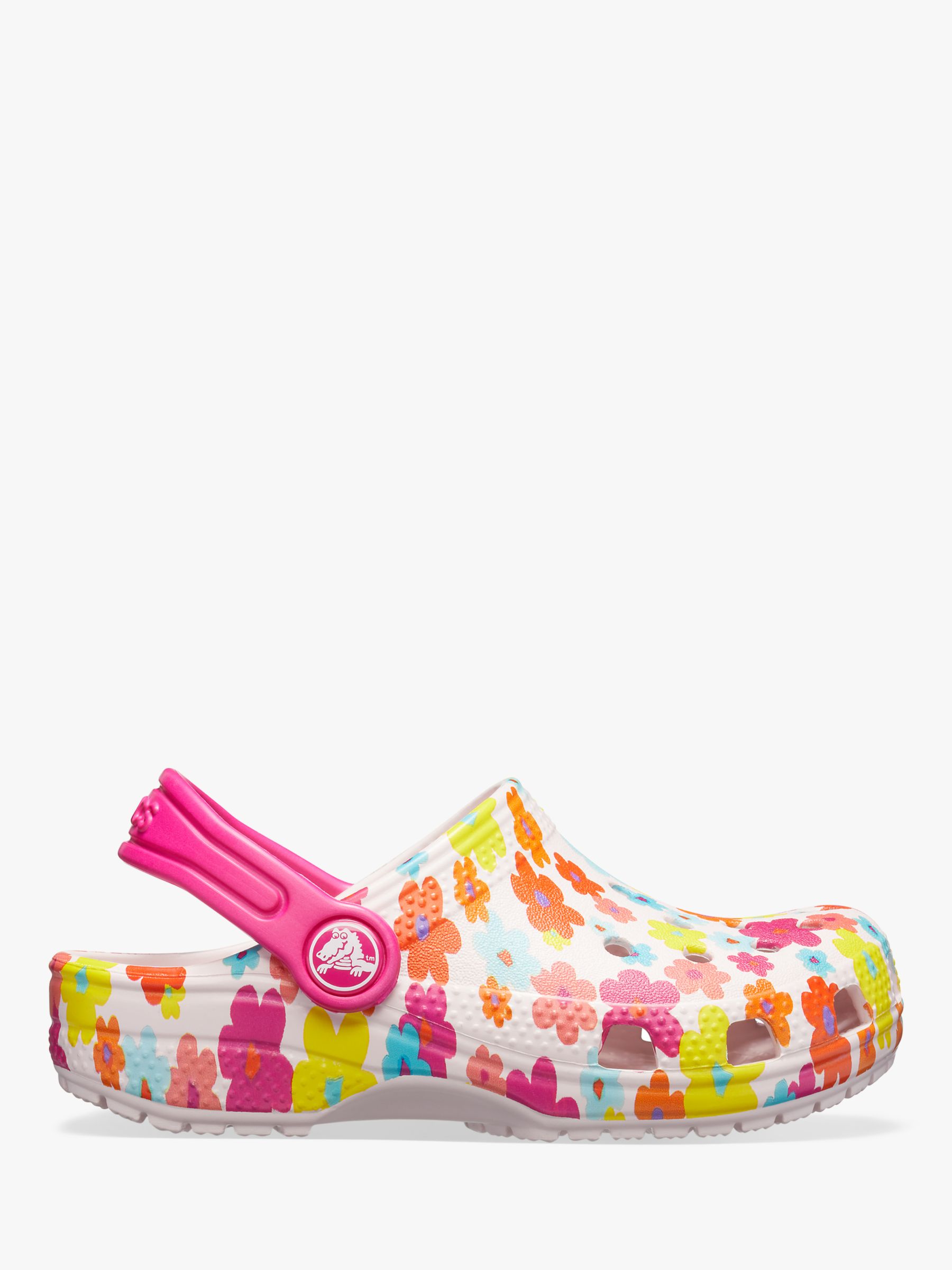 pink crocs with flowers