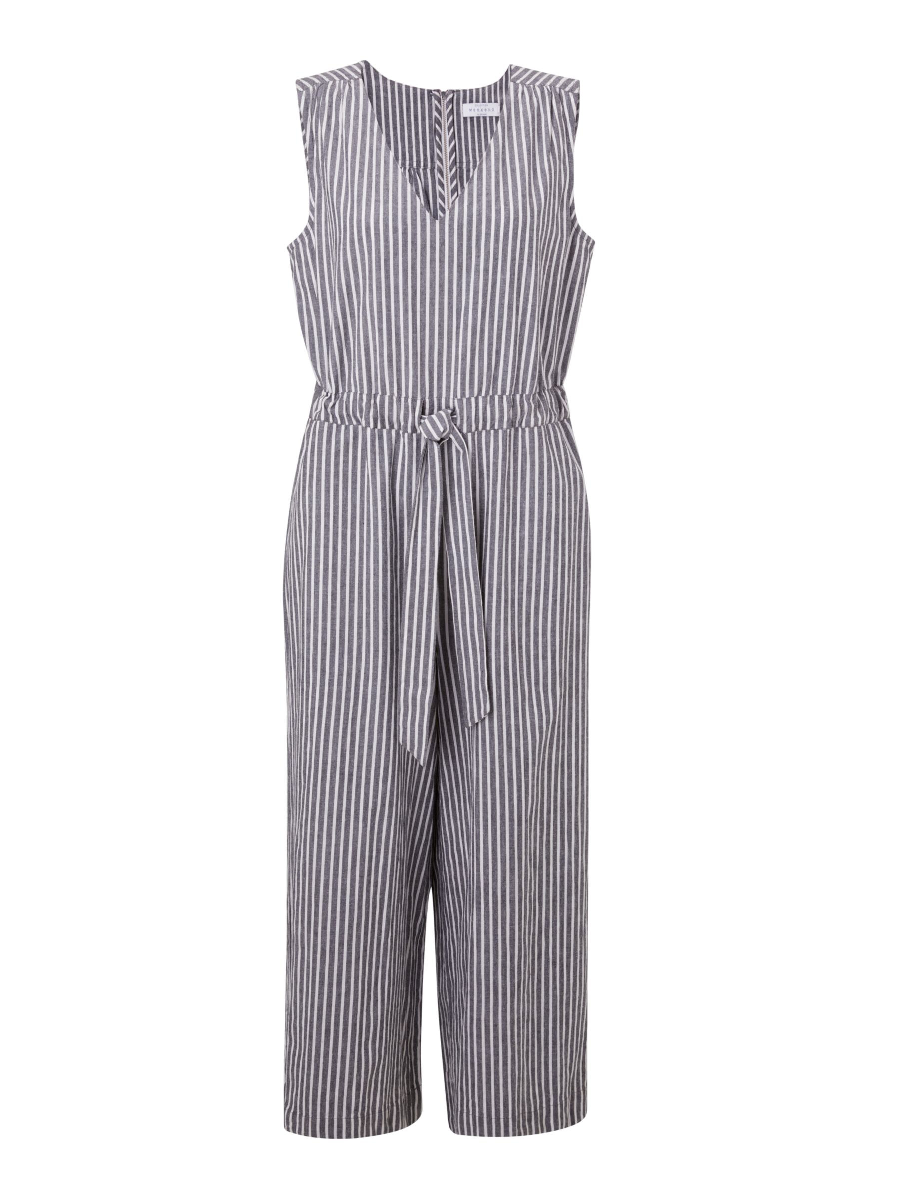 Collection WEEKEND by John Lewis Chambray Cotton Stripe Jumpsuit, Grey ...
