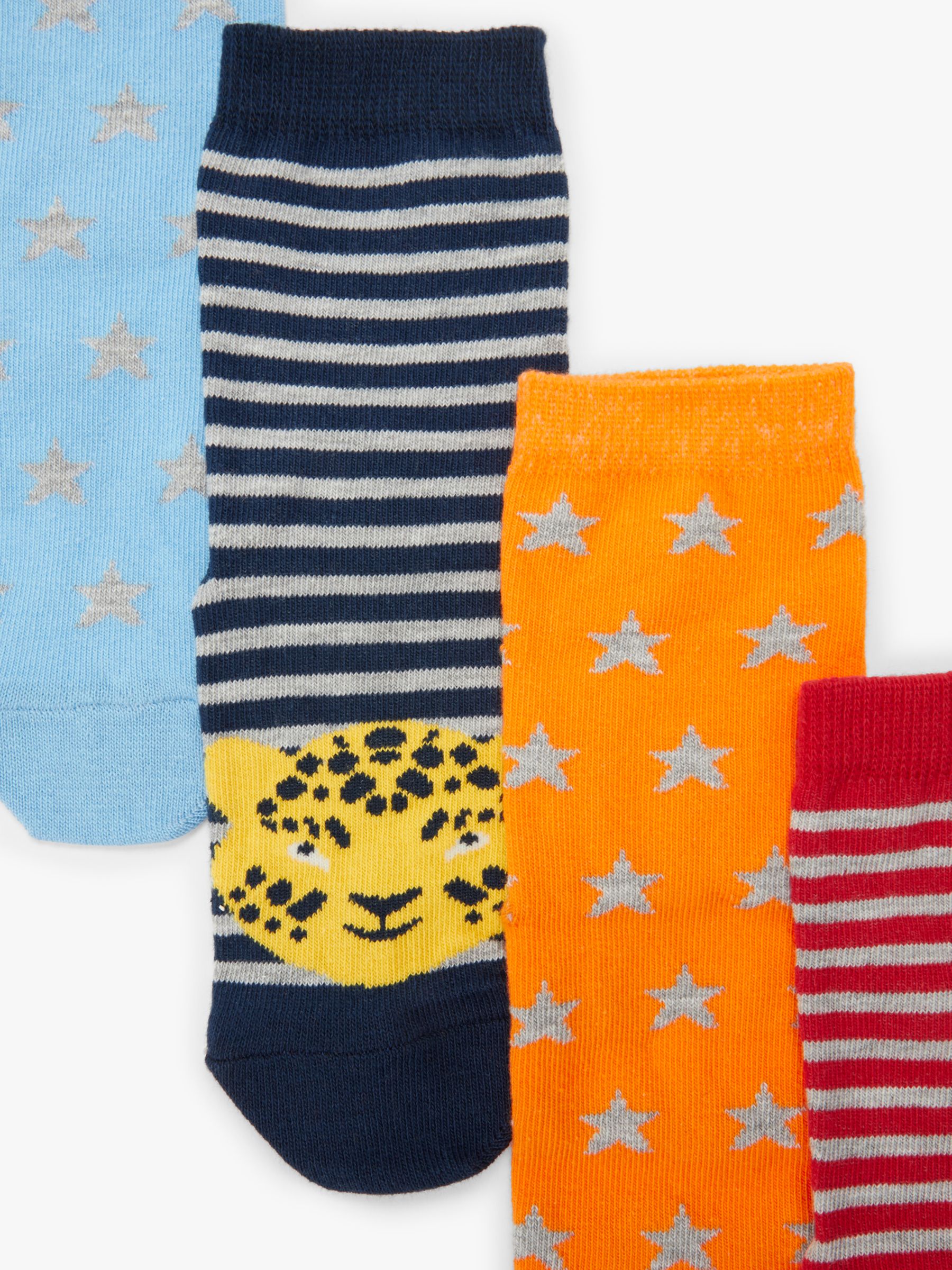 John Lewis & Partners Girls' Safari Socks, Pack of 5, Multi