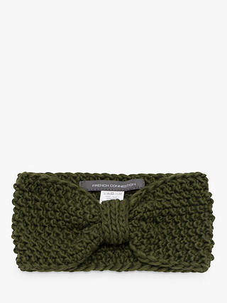 French Connection Knit Headband, Dusty Olive