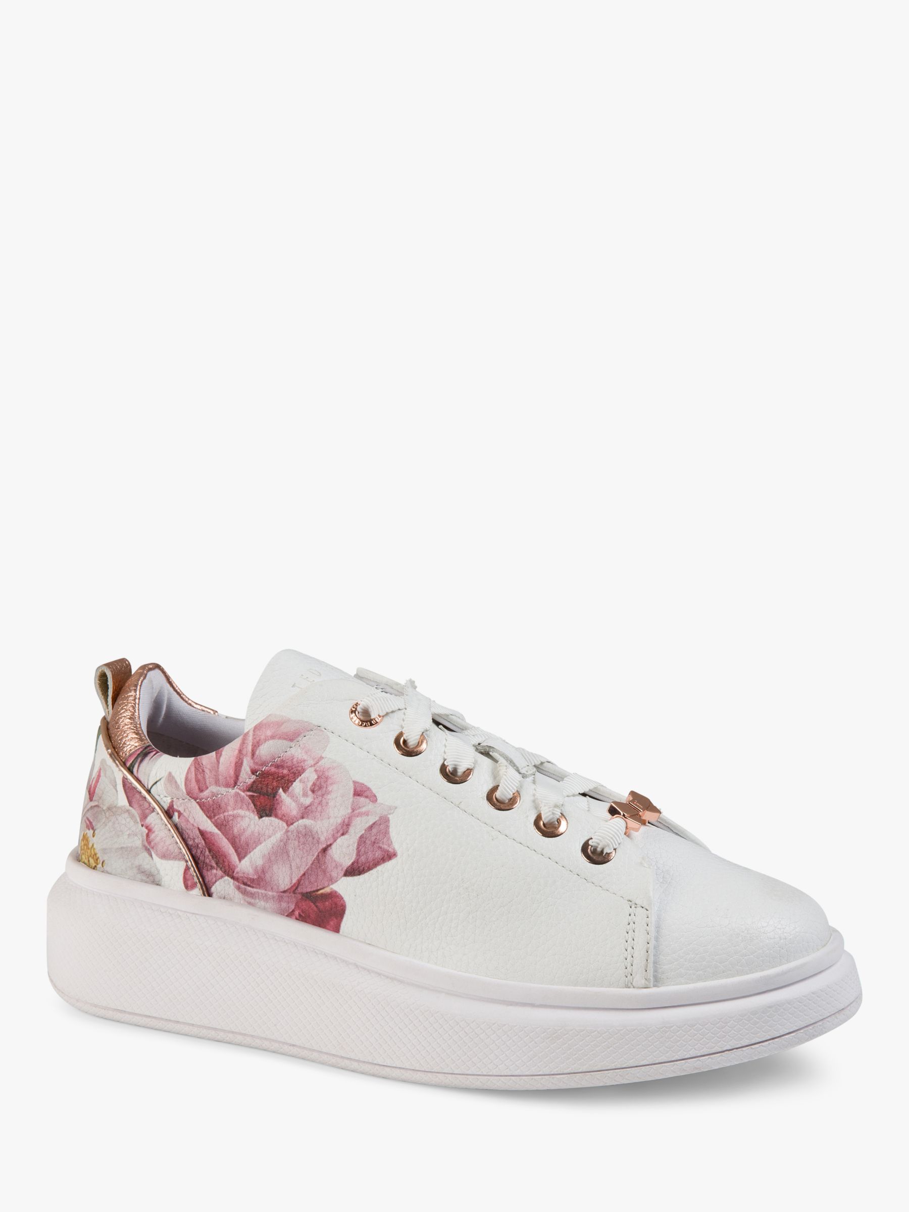 ted baker white leather trainers with floral sole