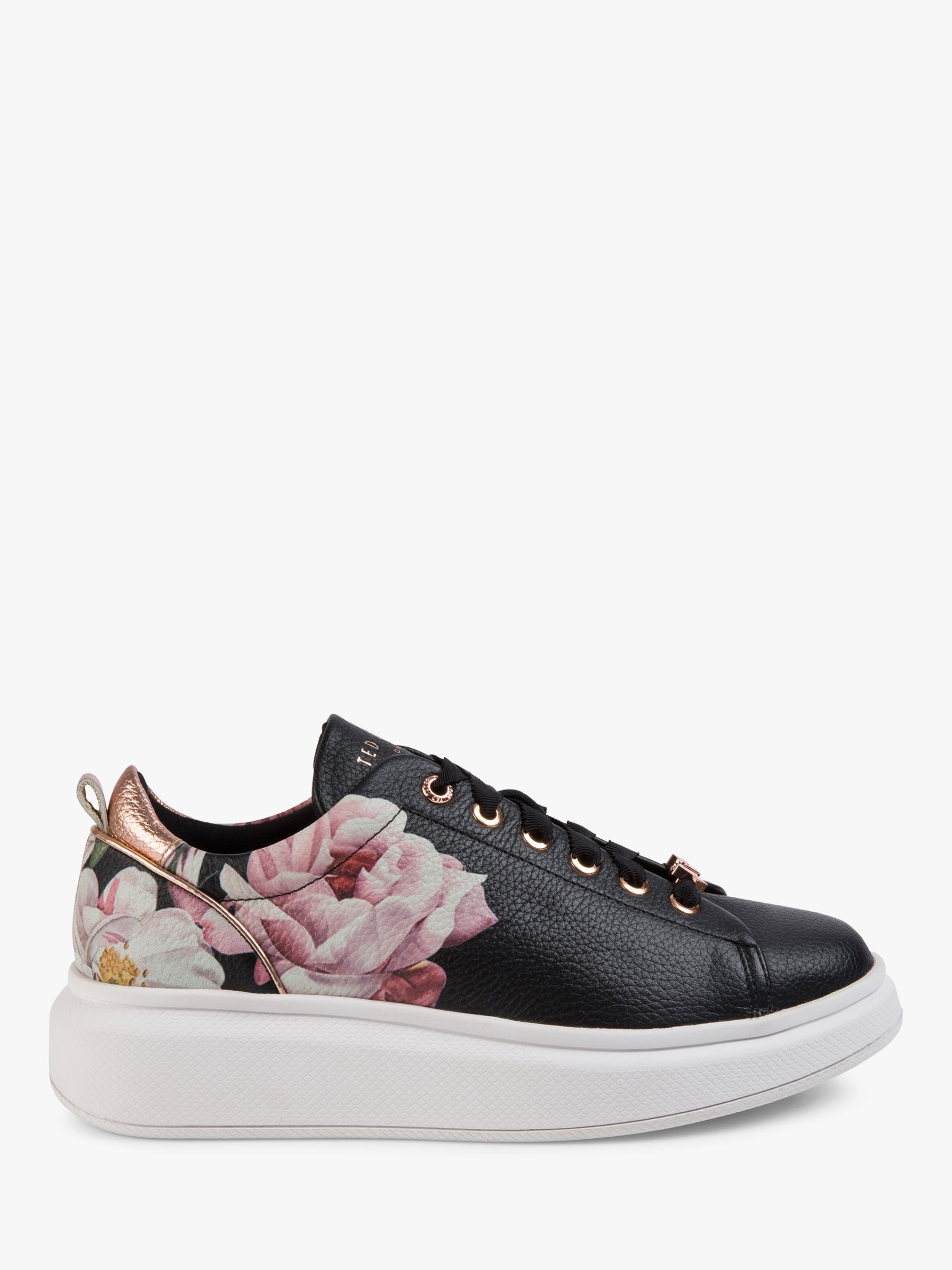 Ted Baker Ailbe 2 Iguazu Leather Trainers, Black/Multi