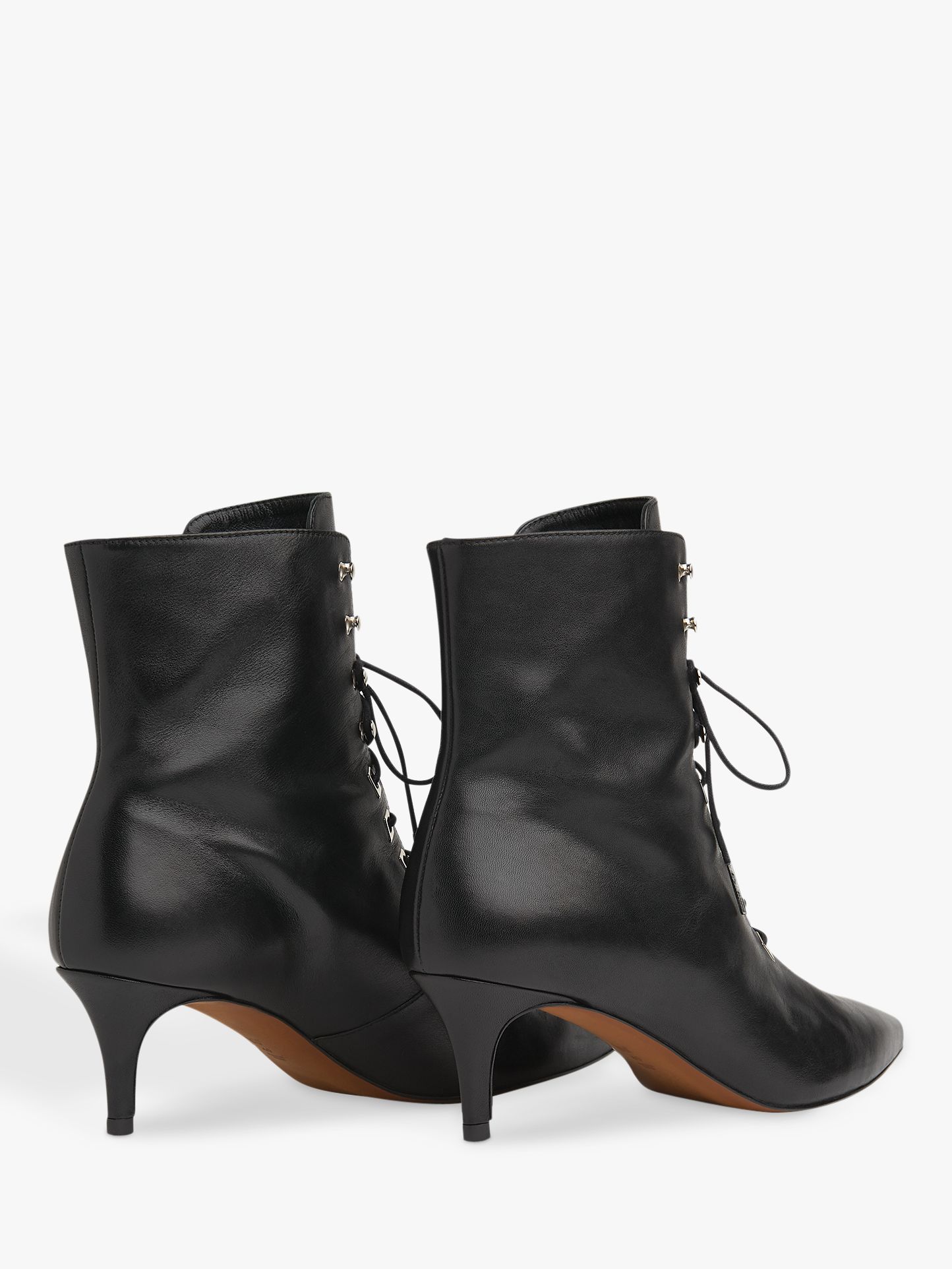 black ankle kitten heel boots