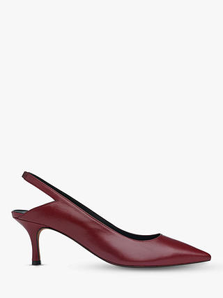 Whistles Clare Cutout Slingback Heels, Burgundy Leather