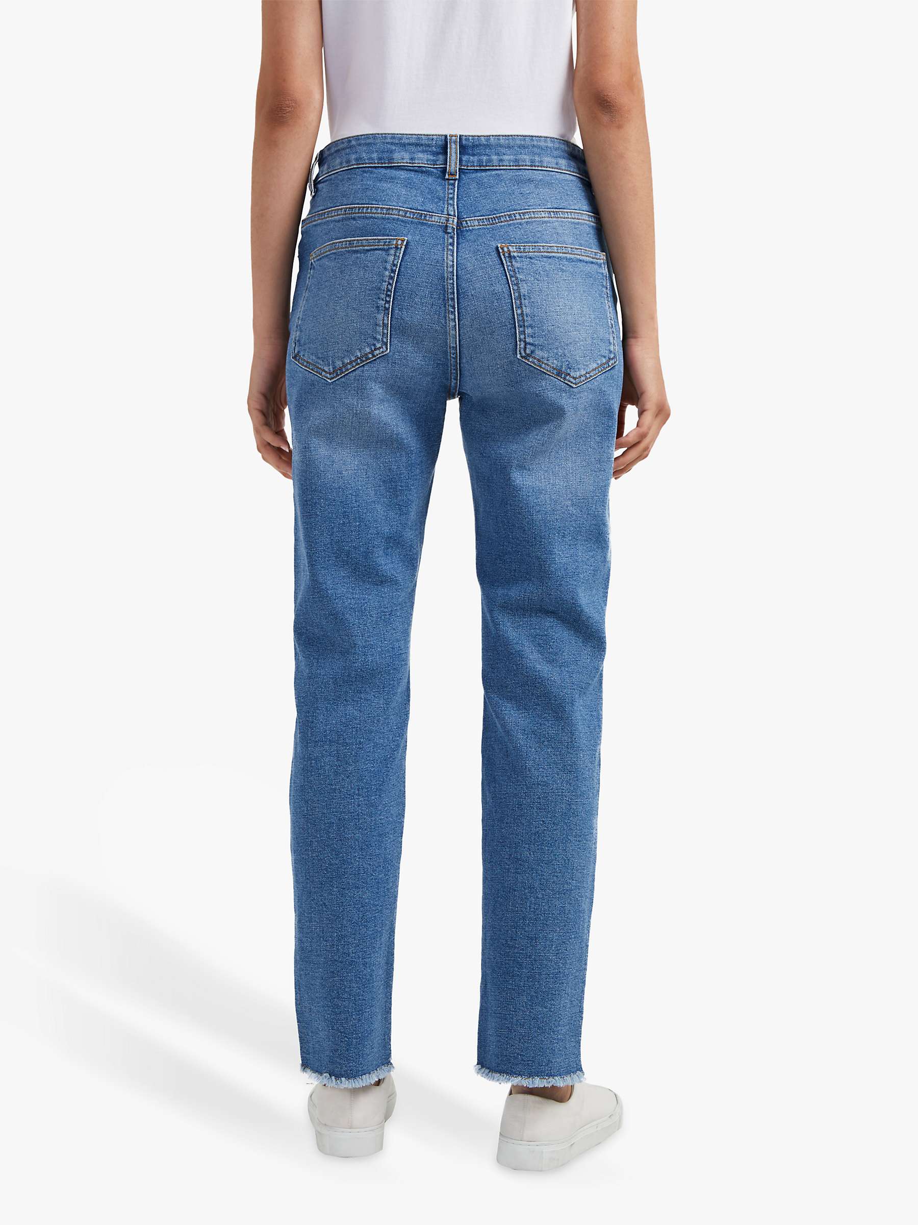 Buy French Connection Jilly Embellished Side Strip Straight Jeans, Blue Online at johnlewis.com