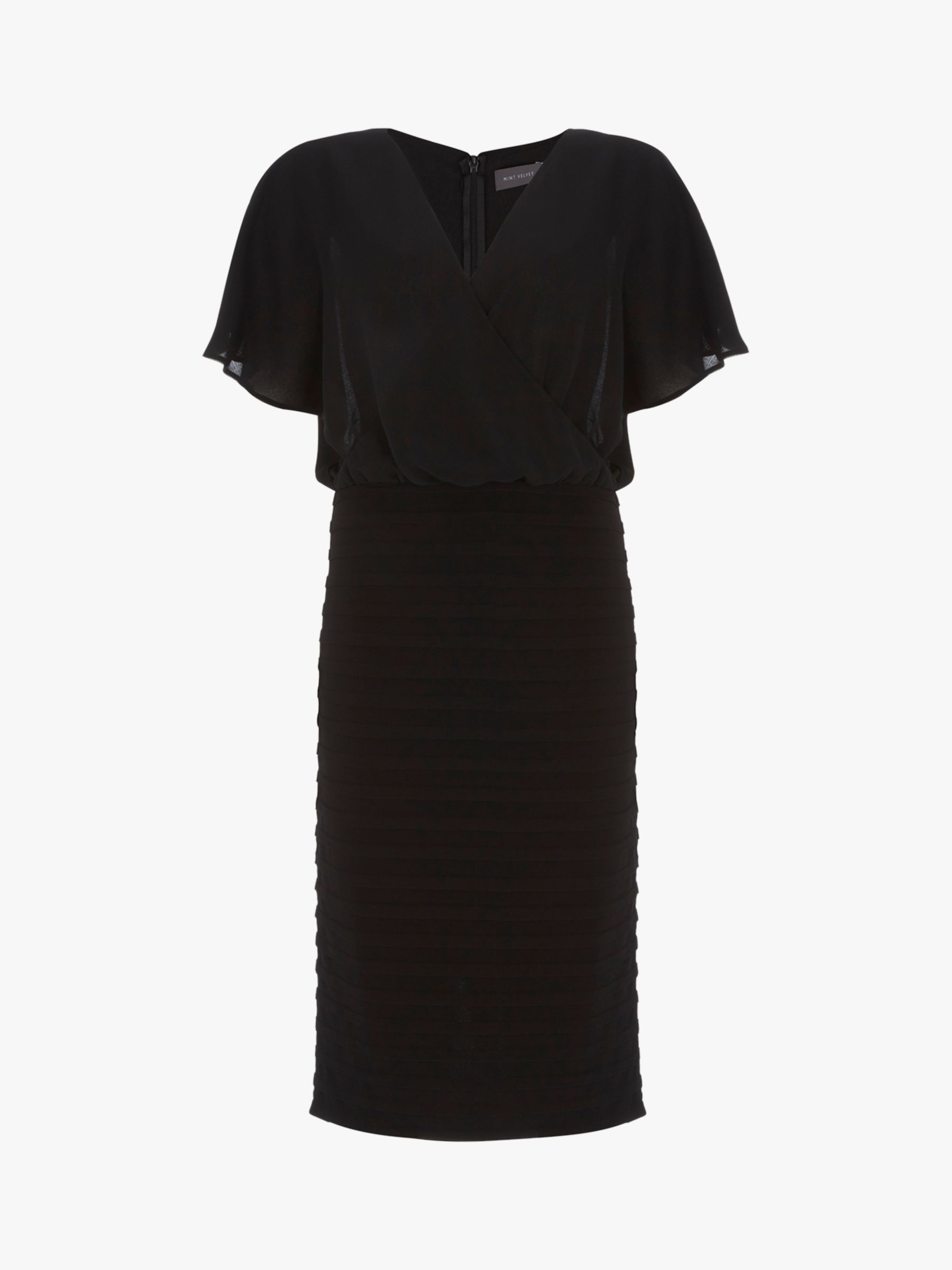 Mint Velvet Black Wrap Dress, Black at John Lewis & Partners