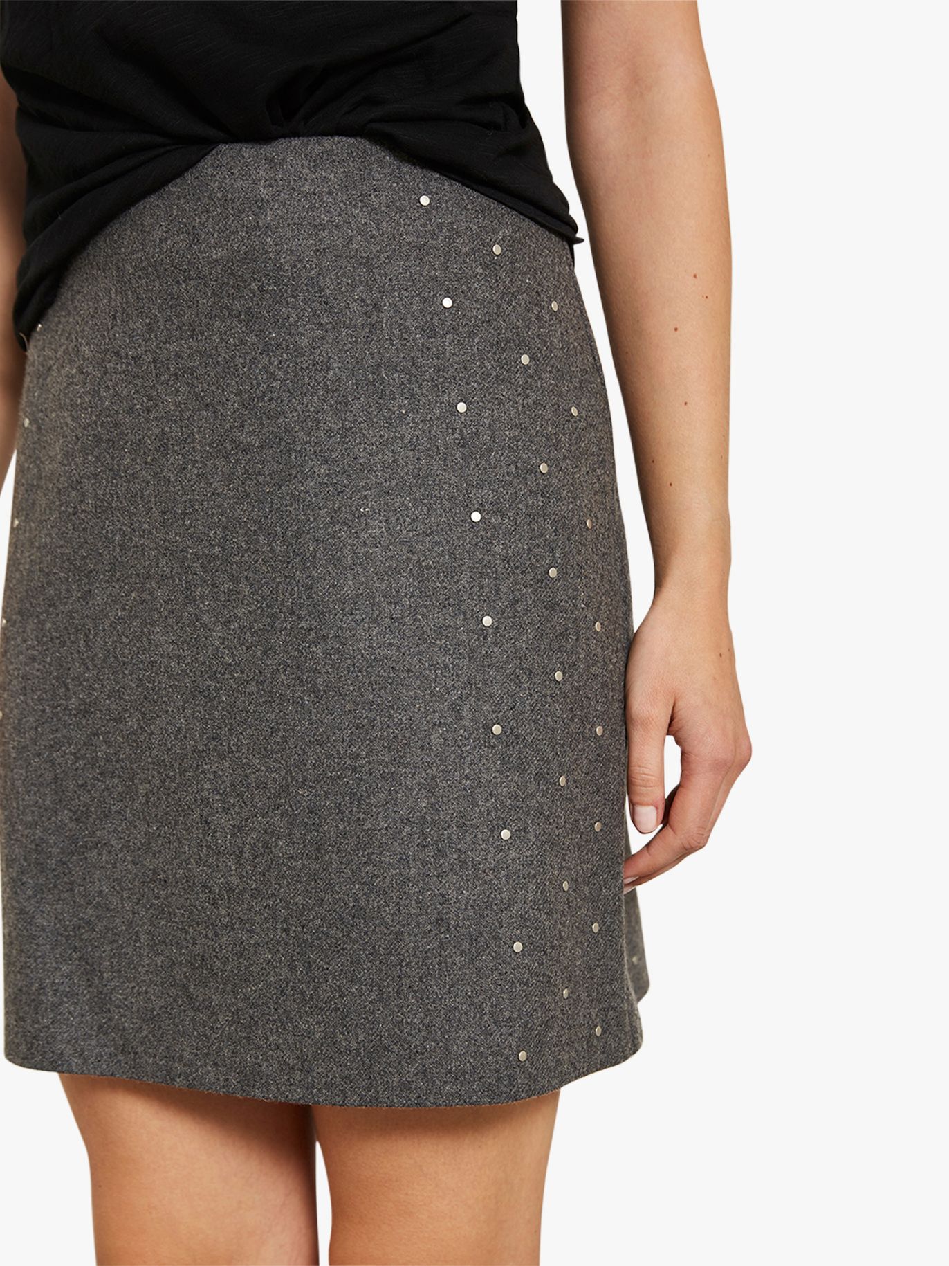 gray velvet skirt