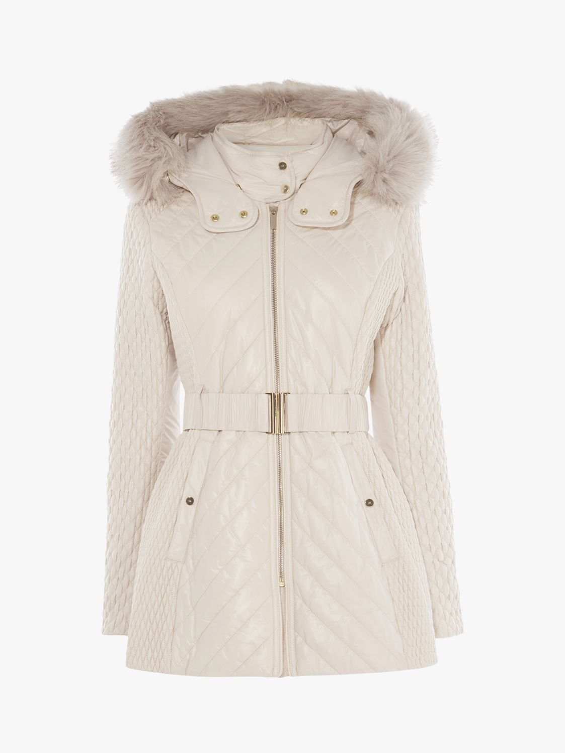 Karen Millen Quilted Coat, Winter White