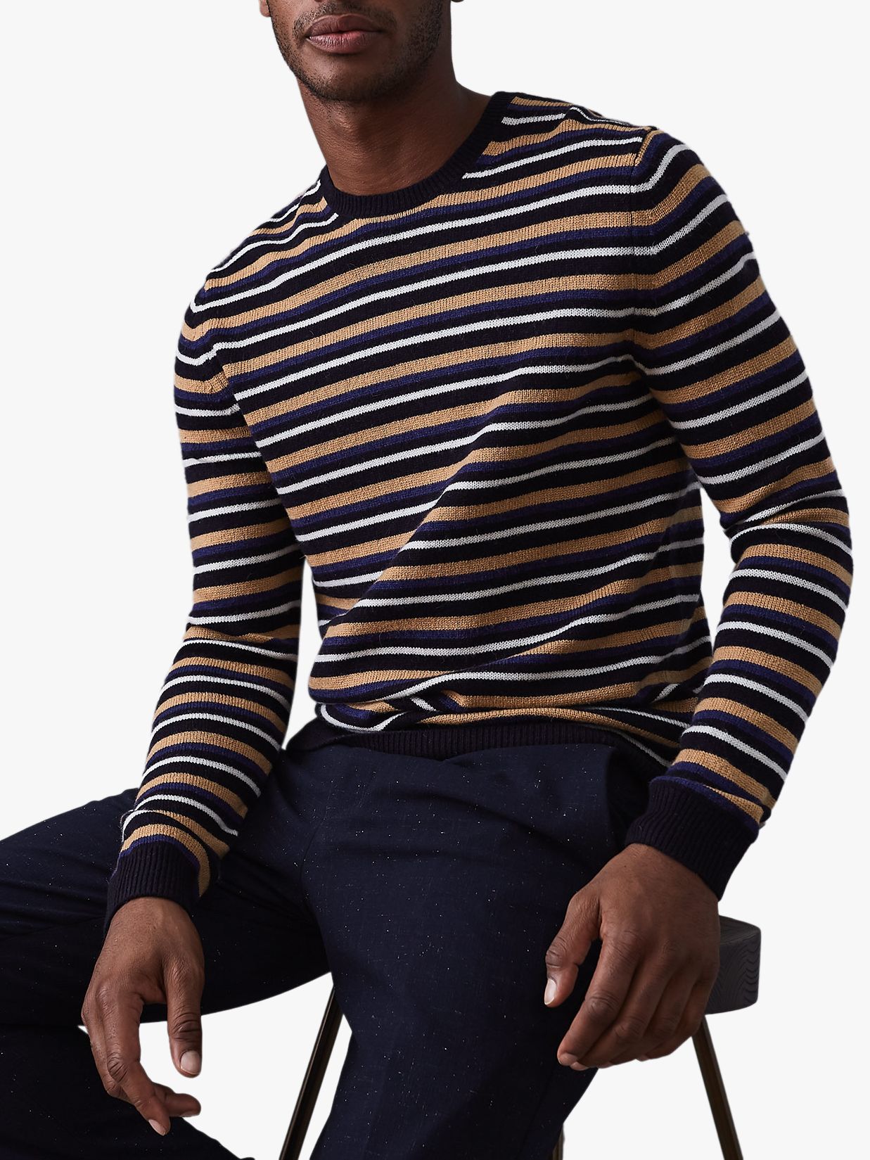 striped crew neck jumper