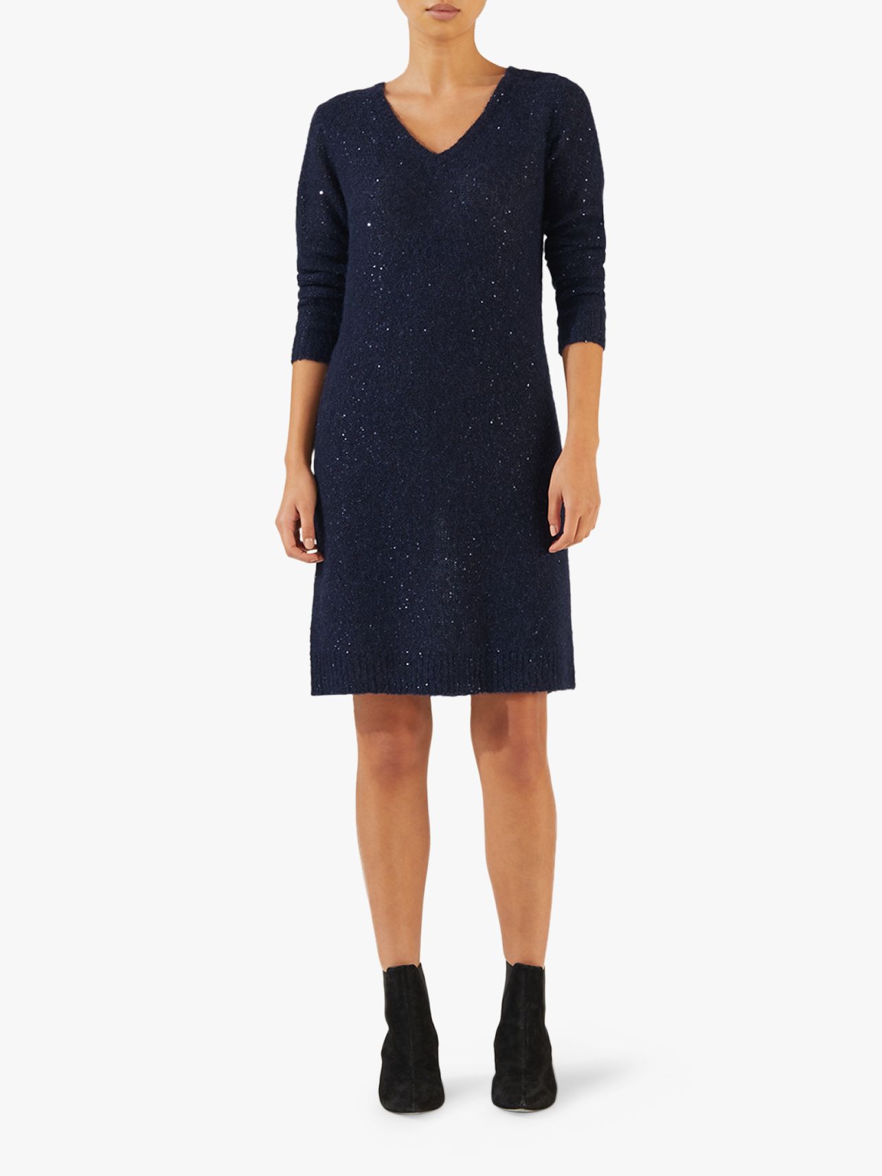 Jigsaw Sparkle Knit Dress, Navy