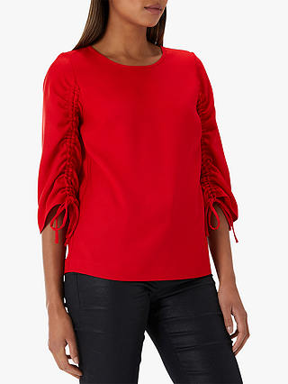 Coast Reese Gathered Sleeve Top, Red
