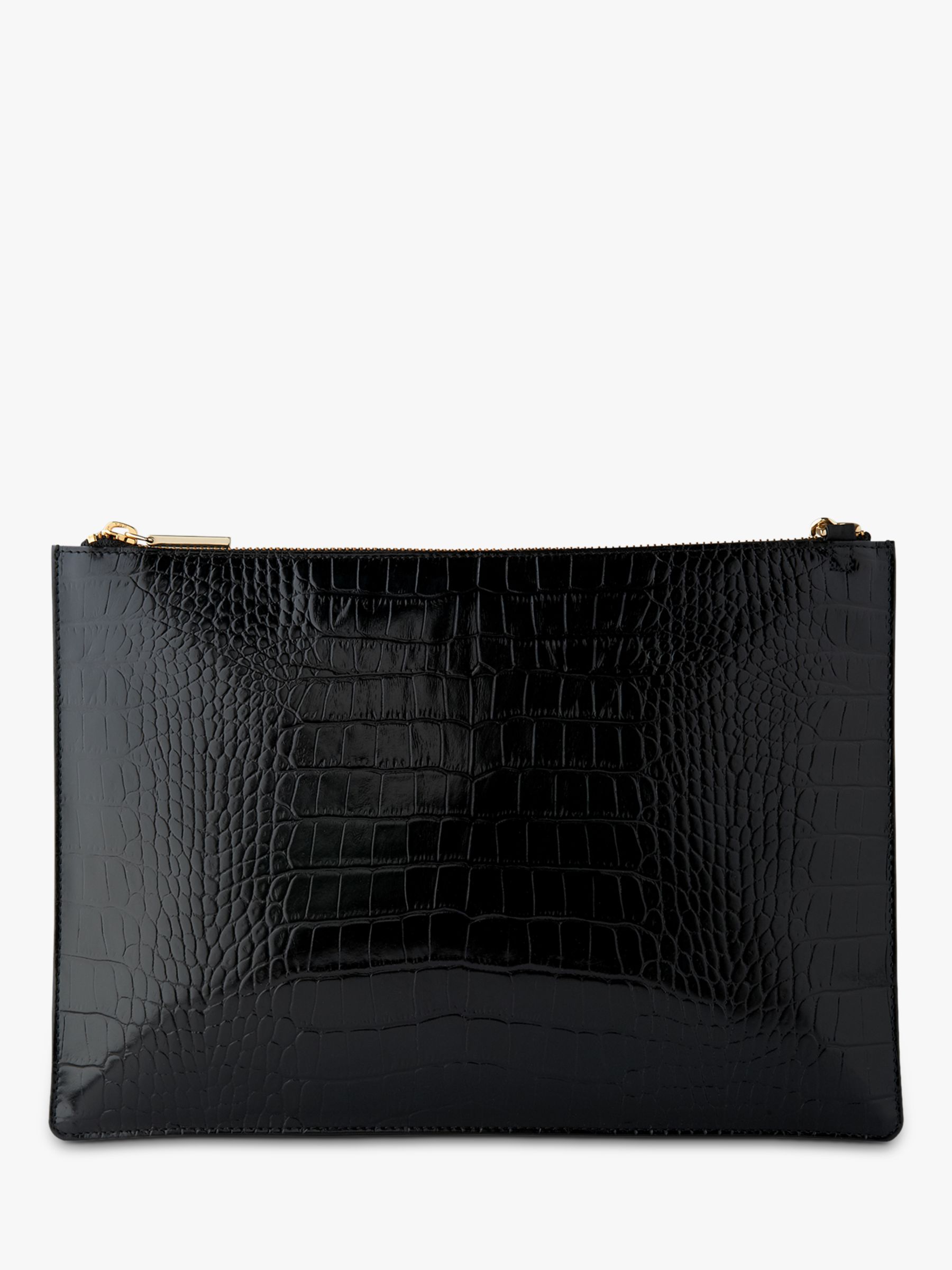 black shiny clutch bag