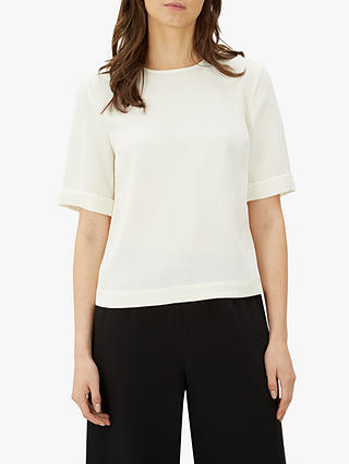 Jaeger Boxy Crepe Top, Ivory