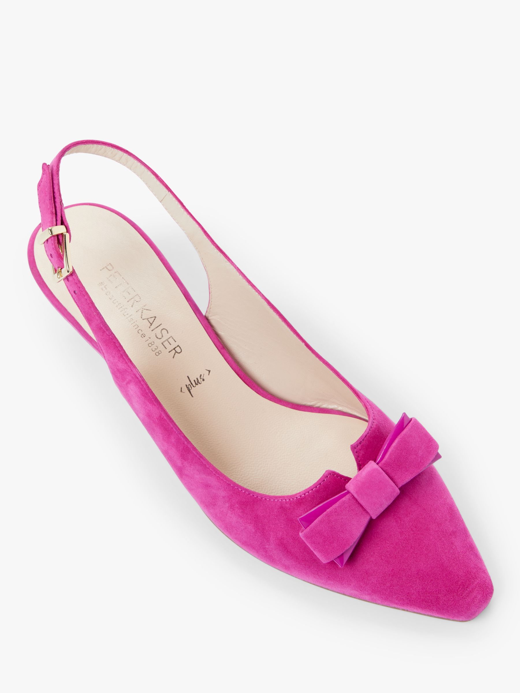 Peter Kaiser Sona Bow Slingback Court Shoes, Berry Suede