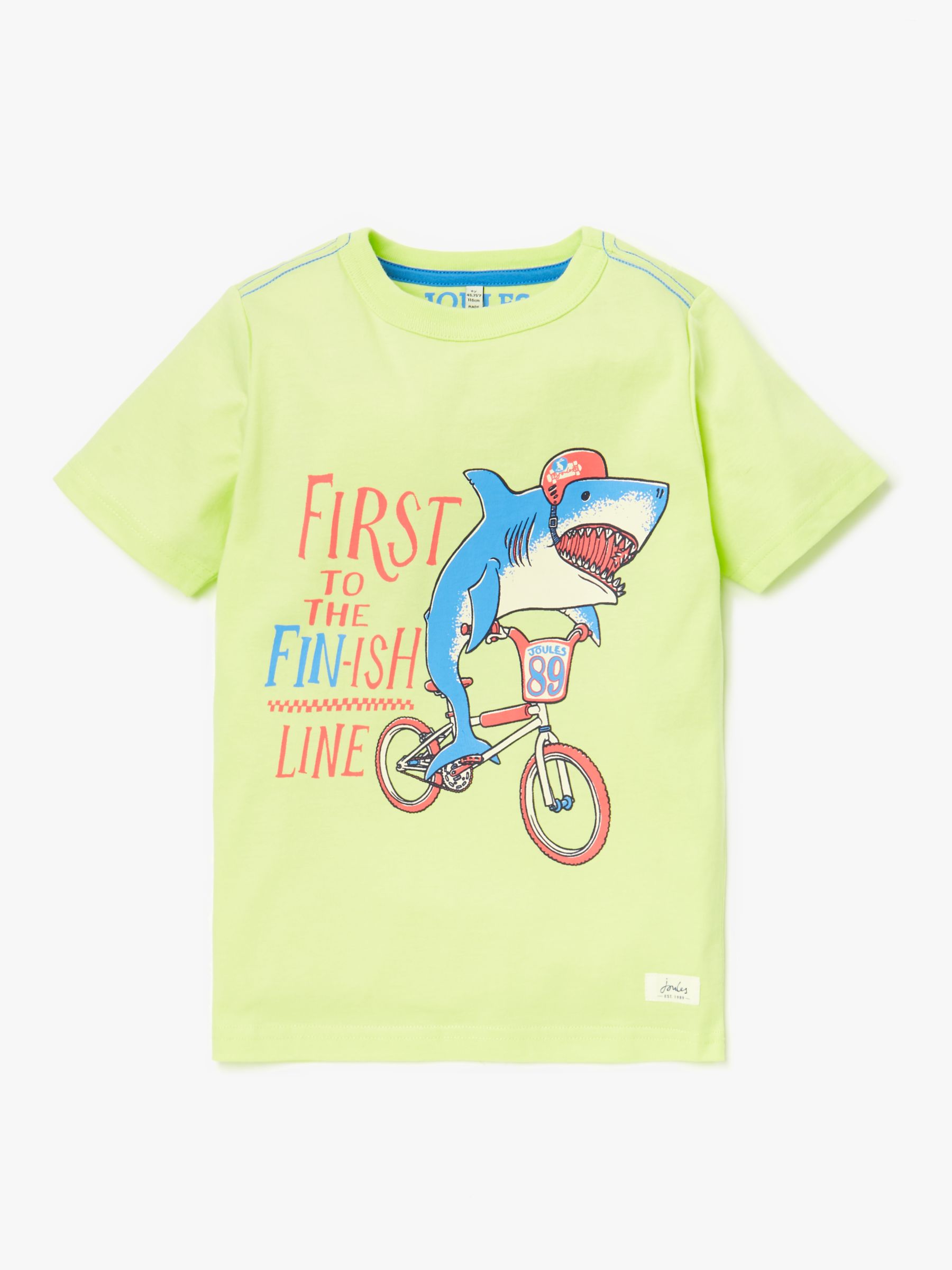 Little Joule Boys' Screen Print T-Shirt, Lime at John Lewis & Partners