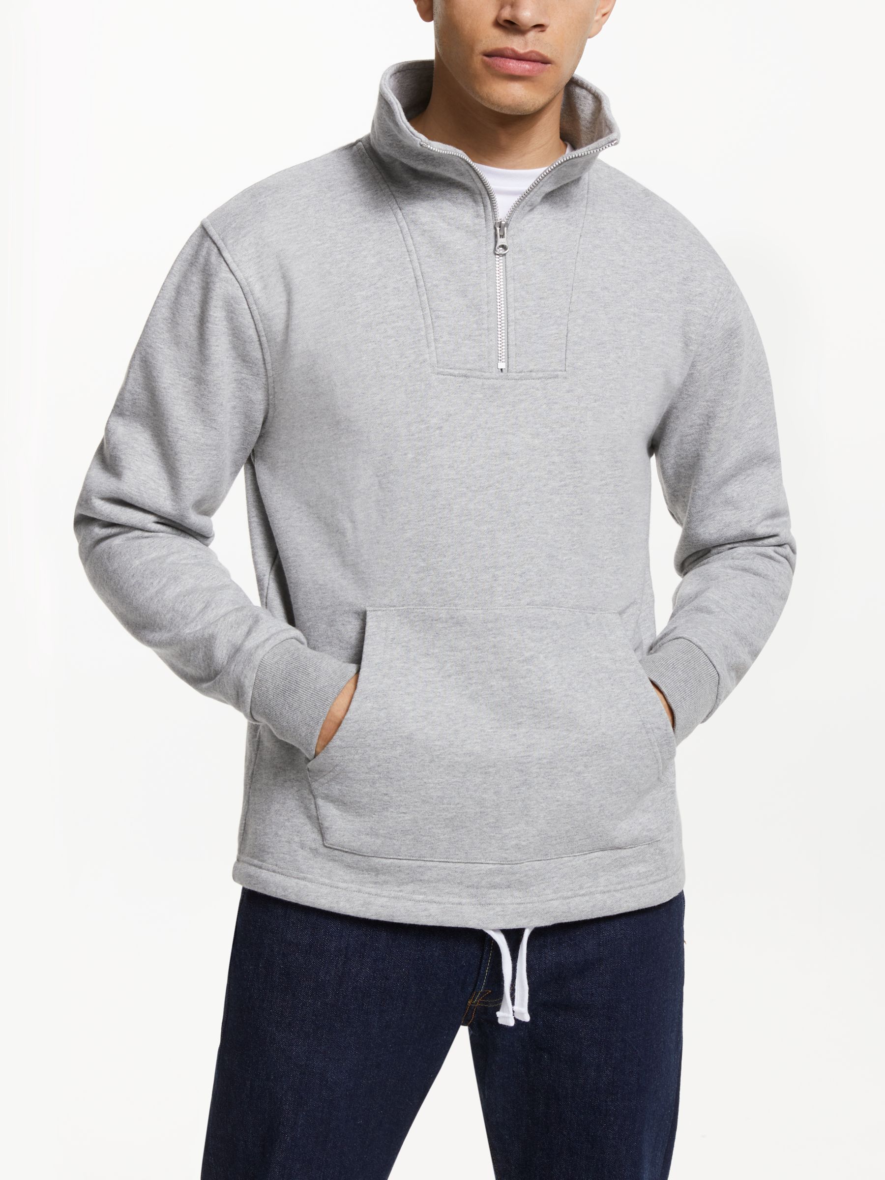 grey half zip sweatshirt