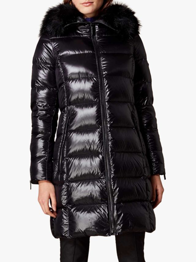 Shiny black clearance fur coat