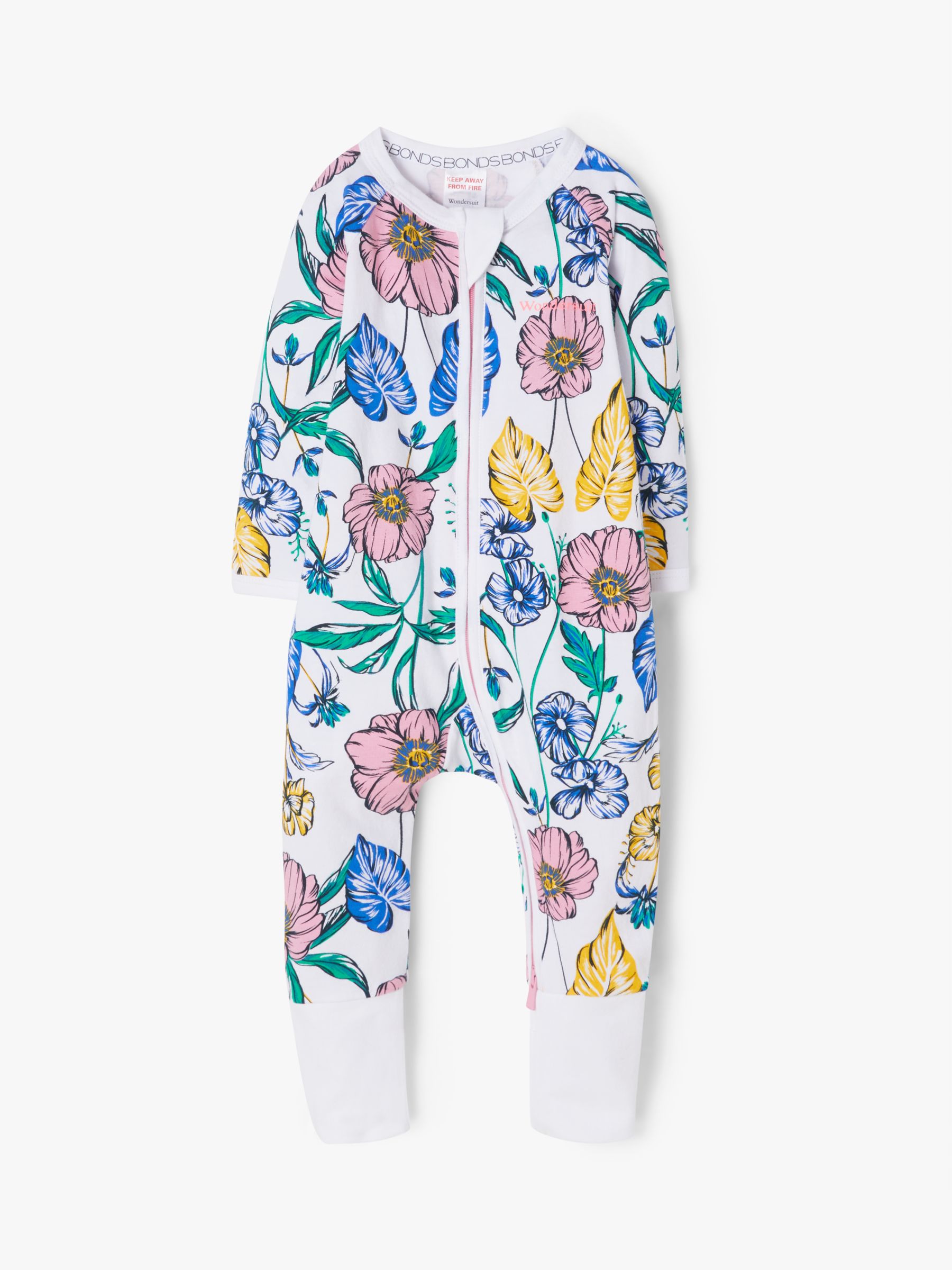 Bonds Baby Tomorrow Floral Print Wondersuit, White
