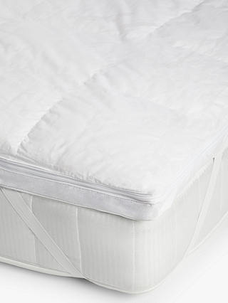 John Lewis & Partners Natural Collection Hungarian Goose Feather and Down 5cm Deep Mattress Topper