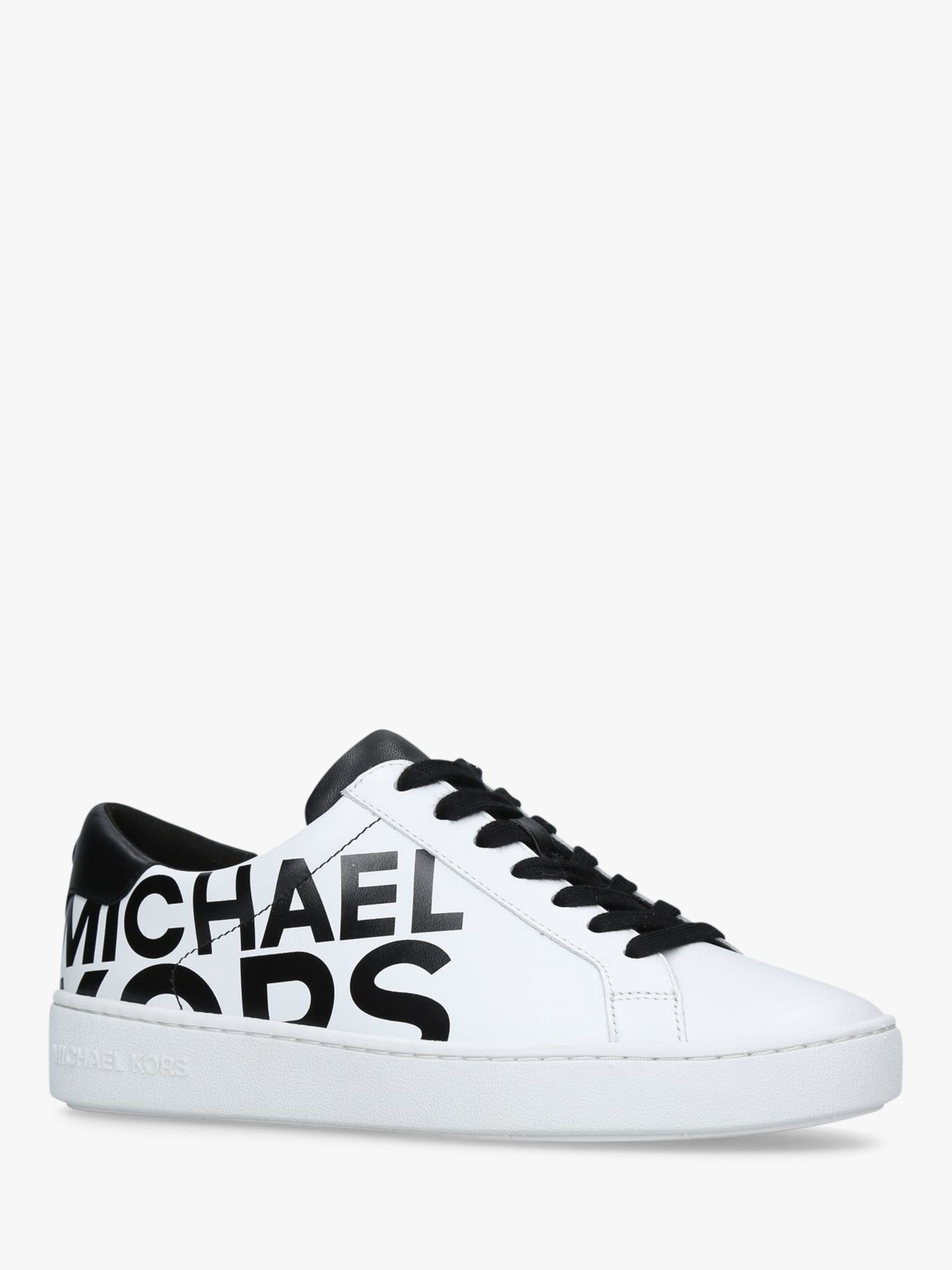 MICHAEL Michael Kors Irving Logo Trainers, White/Black Leather