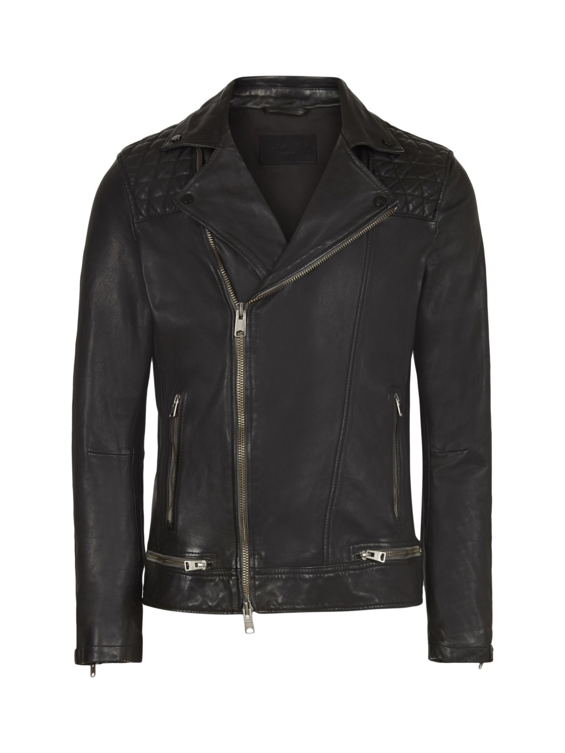 AllSaints Conroy Leather Biker Jacket, Black, L