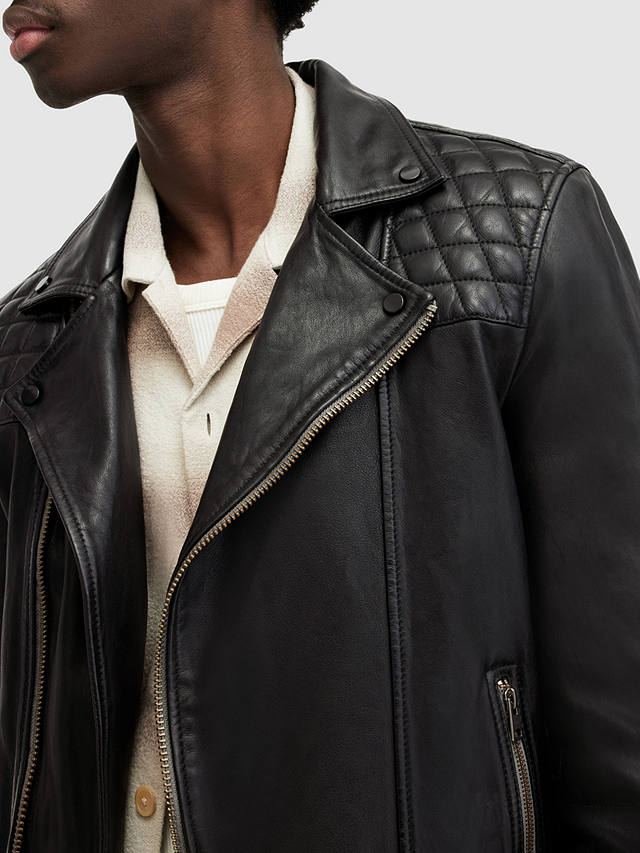 AllSaints Conroy Leather Biker Jacket, Black
