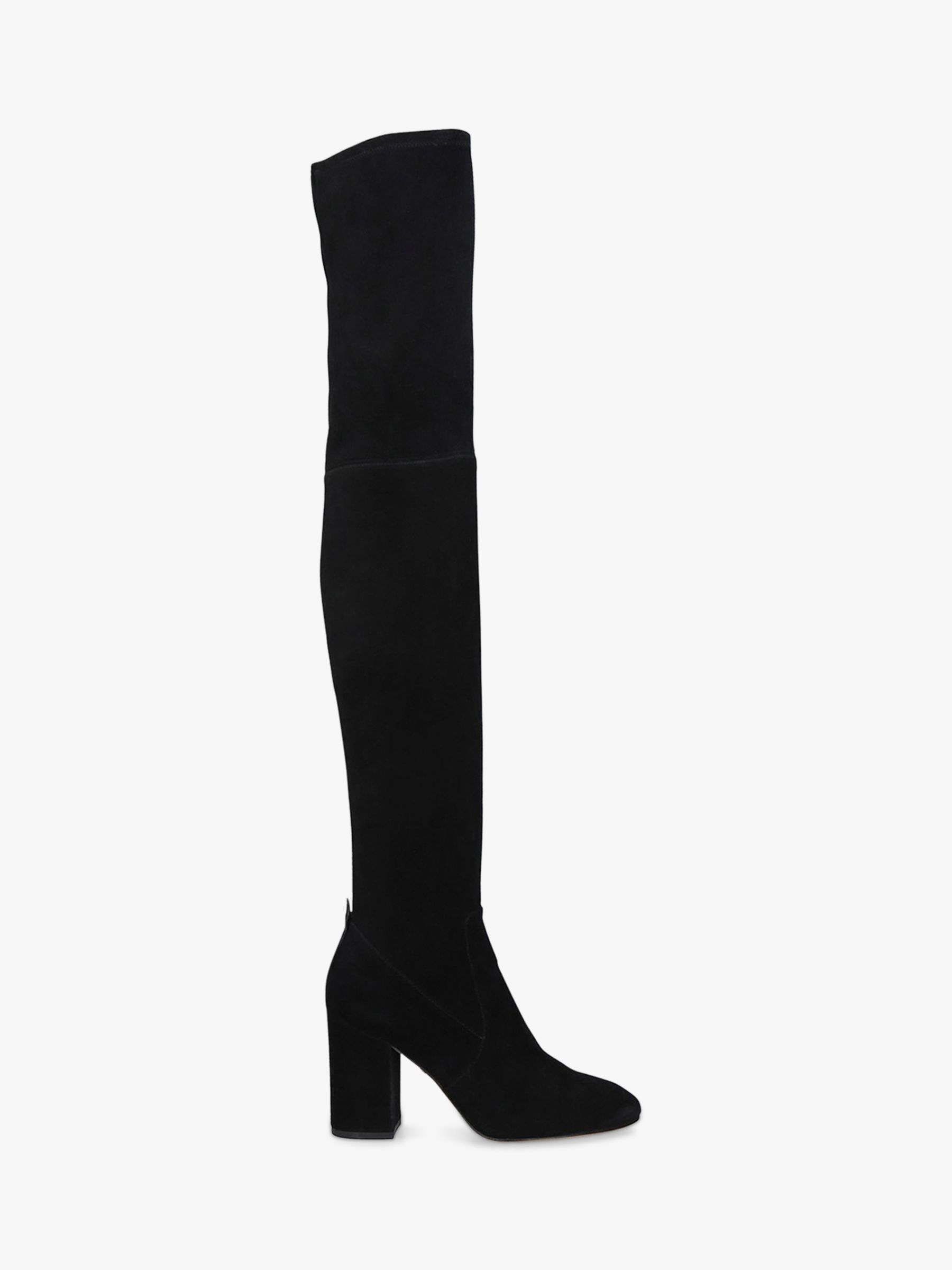 Coach Giselle Over The Knee Block Heel Boots, Black Suede at John Lewis ...