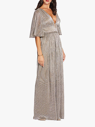 Adrianna Papell Chainmail Knit Dress, Gold at John Lewis & Partners