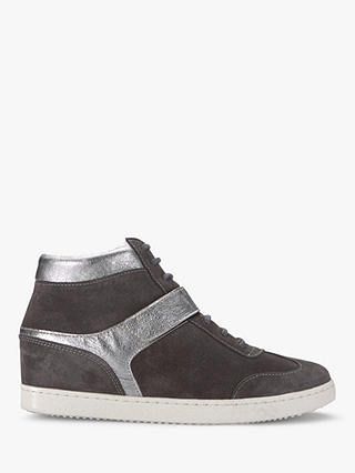 Mint Velvet Demi Lace Up Wedge Trainers, Grey