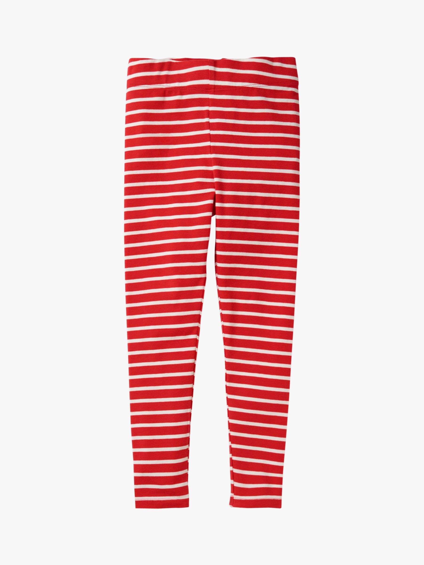 Mini Boden Girls' Striped Leggings, Red, 2-3 years