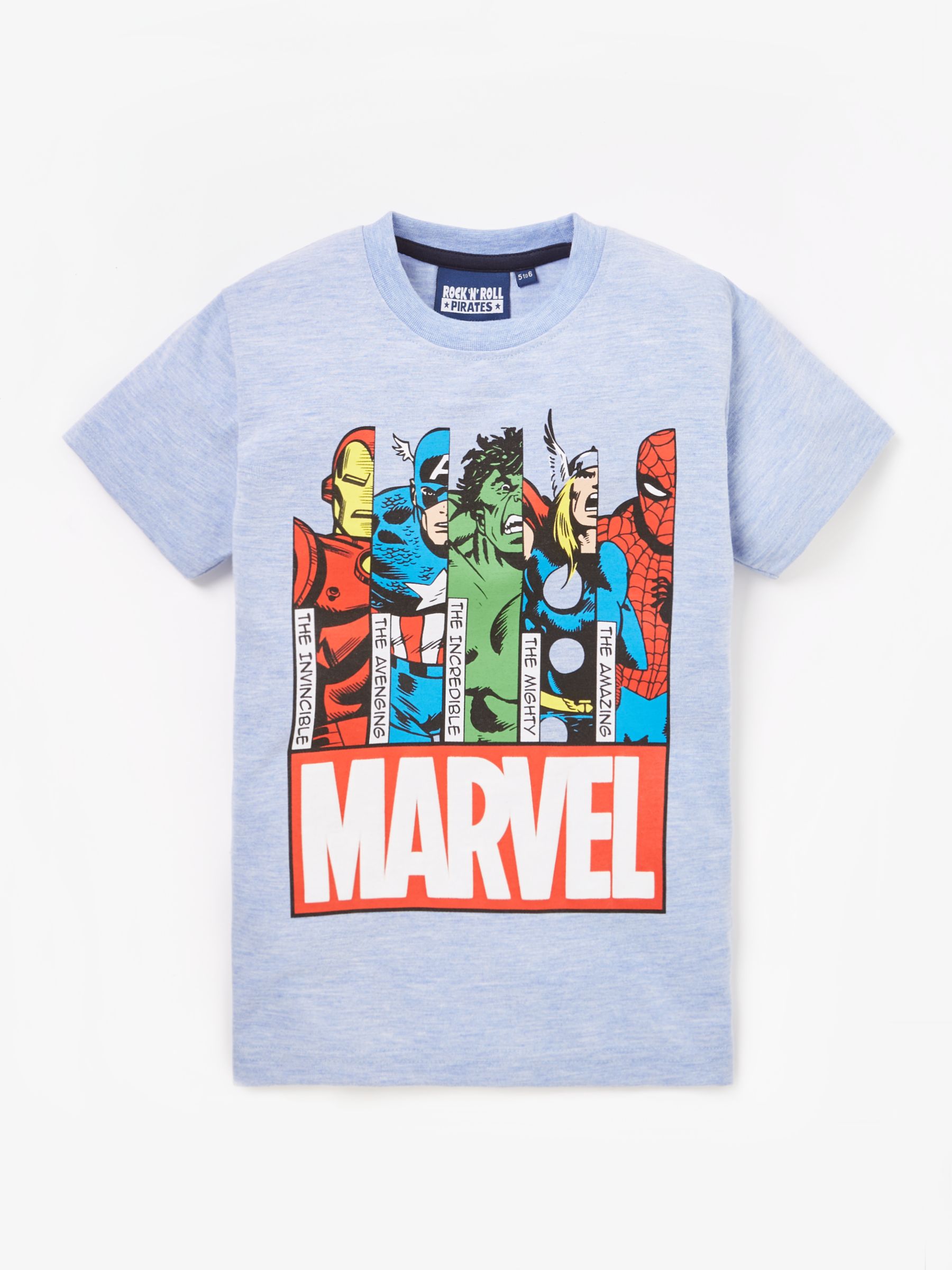 Marvel Boys' Character Print T-Shirt, Blue at John Lewis & Partners