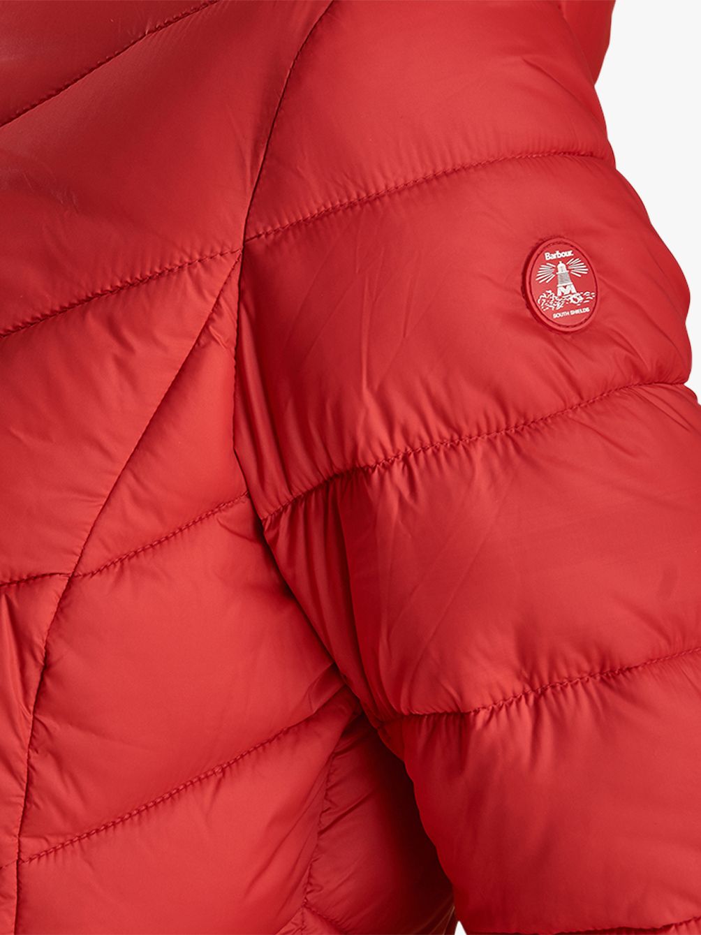barbour seaward quilted jacket coastal red
