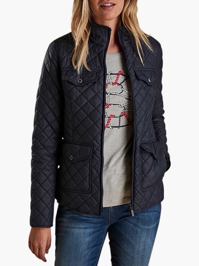 barbour sailboat quilted jacket navy