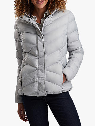 Barbour Skysail Quilted Hooded Jacket, Ice White