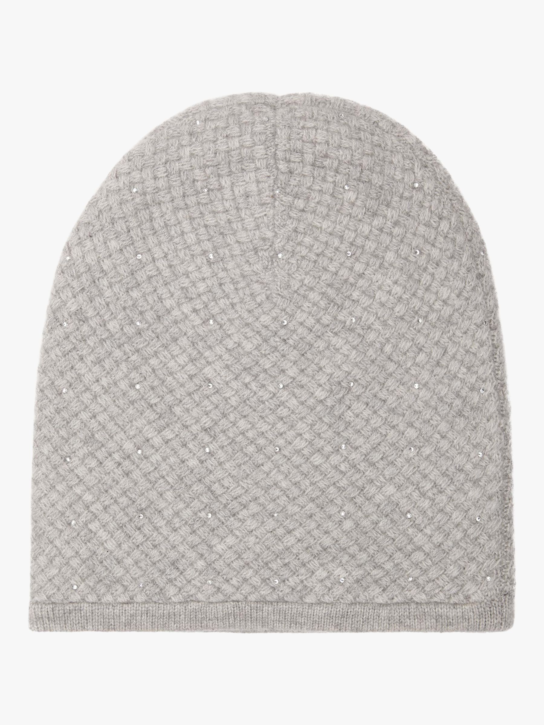 Reiss Sabria Cashmere Beanie Hat, Grey