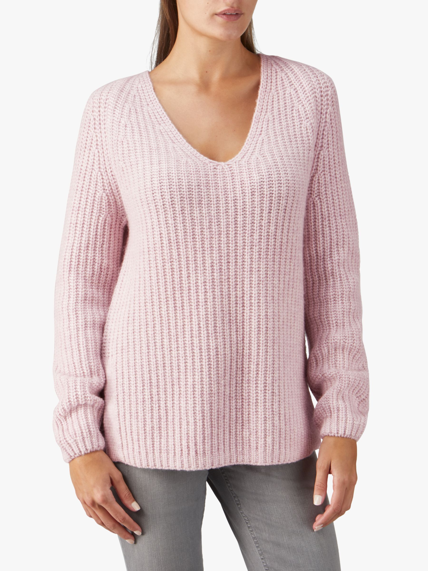 Pure Collection Alpaca Blend Tunic Knit Jumper, Soft Oyster at John ...