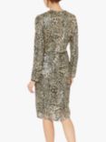 Gina Bacconi Ceri Abstract Animal Sequin Dress, Neutral