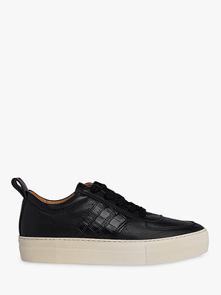 Whistles Anna Deep Sole Trainers, Black Leather